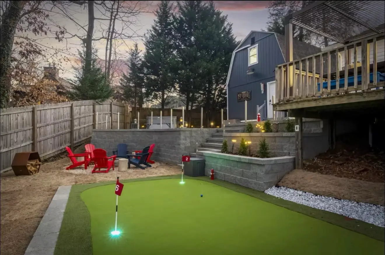 Complete backyard remodel with patio, turf and retaining wall