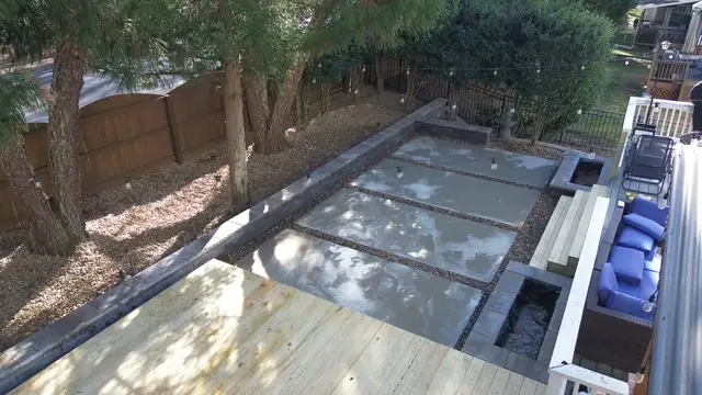 Concrete & Deck Extension project by Andrew's Landscaping in the Charlotte NC area