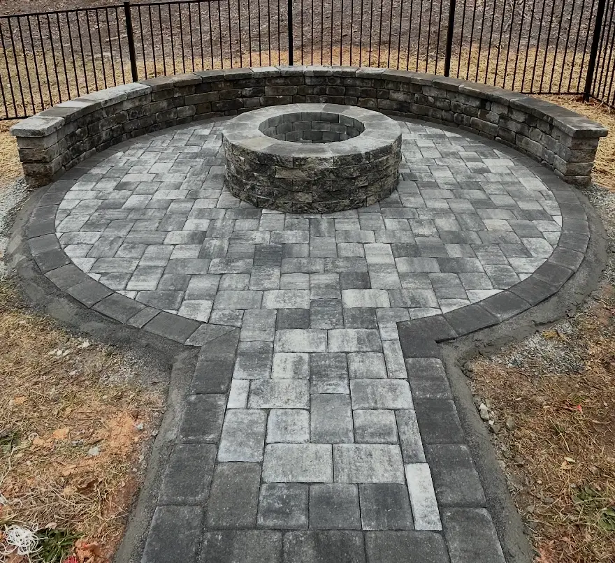 Fire Feature project by Andrew's Landscaping in the Charlotte NC area