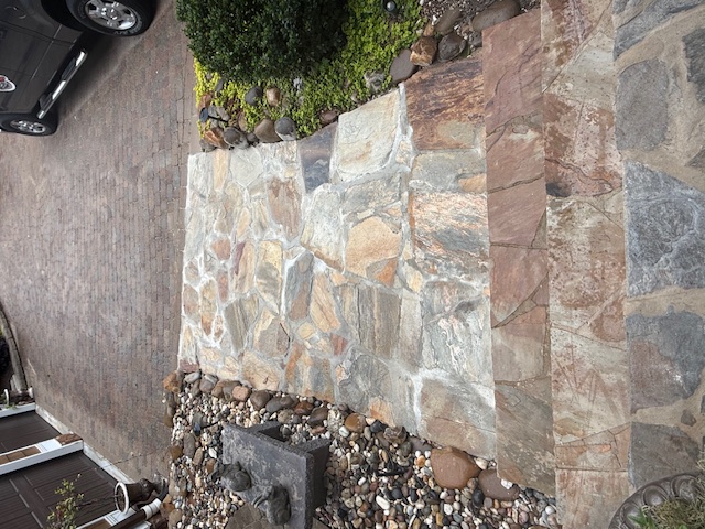 Flagstone Walkway project by Andrew's Landscaping in the Charlotte NC area