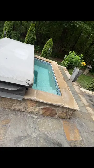 Hot Tub Patio project by Andrew's Landscaping in the Charlotte NC area