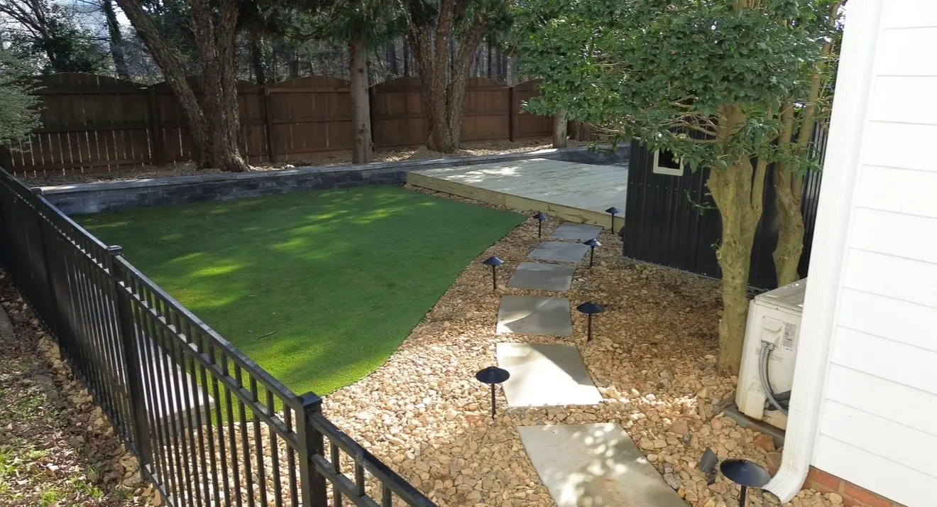 Landscape Lighting & Turf project by Andrew's Landscaping in the Charlotte NC area