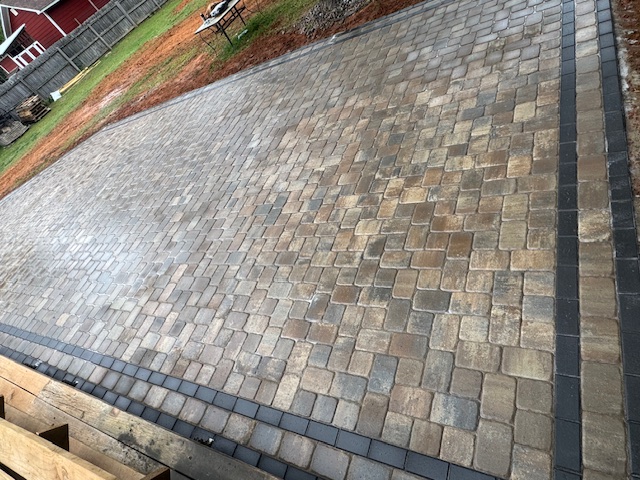 Paver Patio project by Andrew's Landscaping in the Charlotte NC area