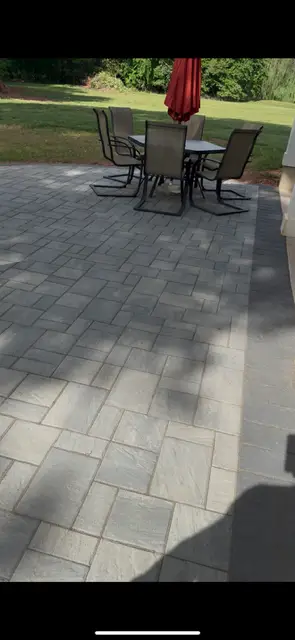 Patio & Seating Wall project by Andrew's Landscaping in the Charlotte NC area