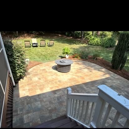 Paver Patio & Fire Pit project by Andrew's Landscaping in the Charlotte NC area