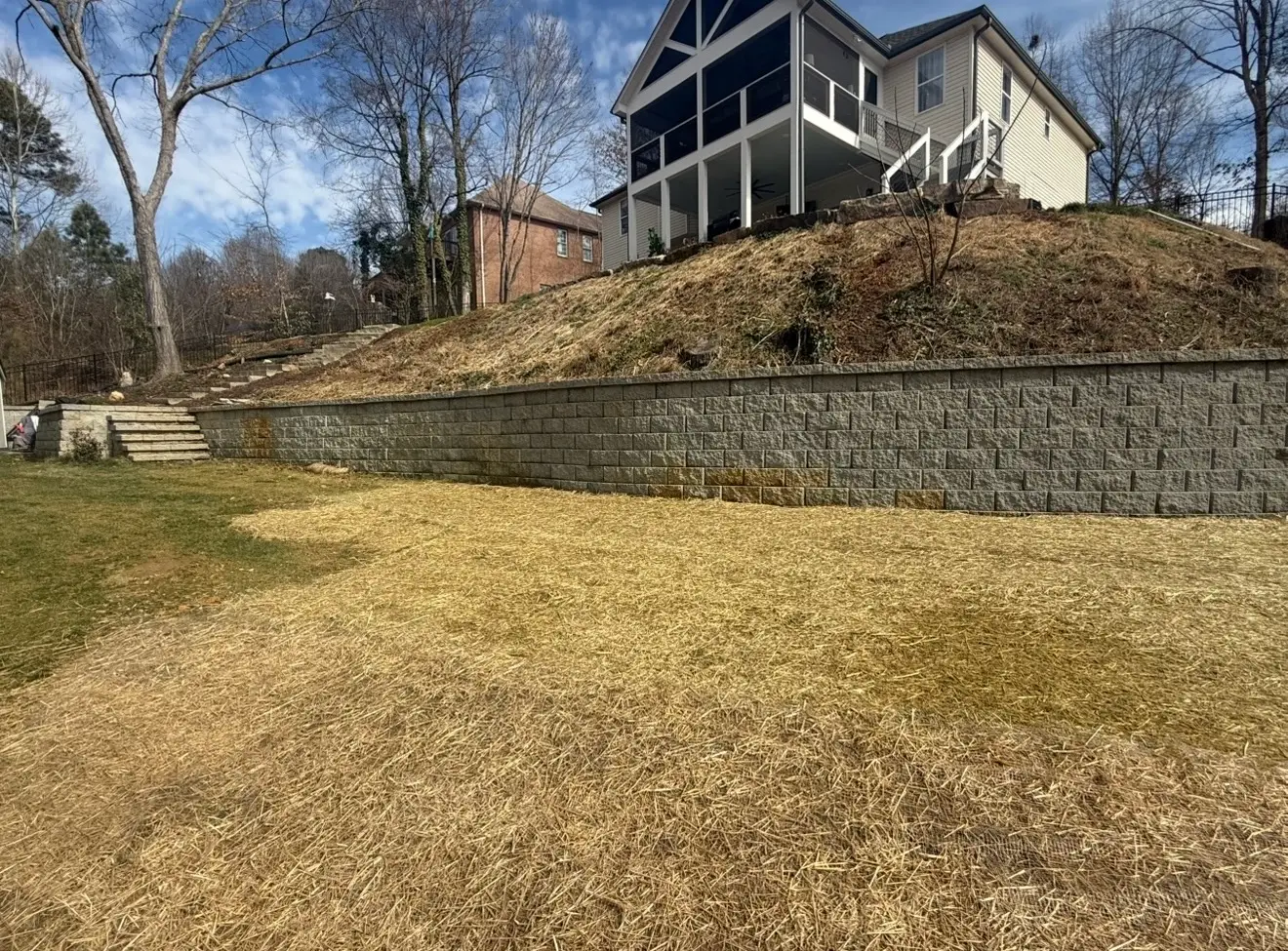 Terraced Wall project by Andrew's Landscaping in the Charlotte NC area
