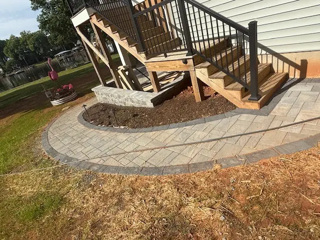 Garden Walkway project by Andrew's Landscaping in the Charlotte NC area