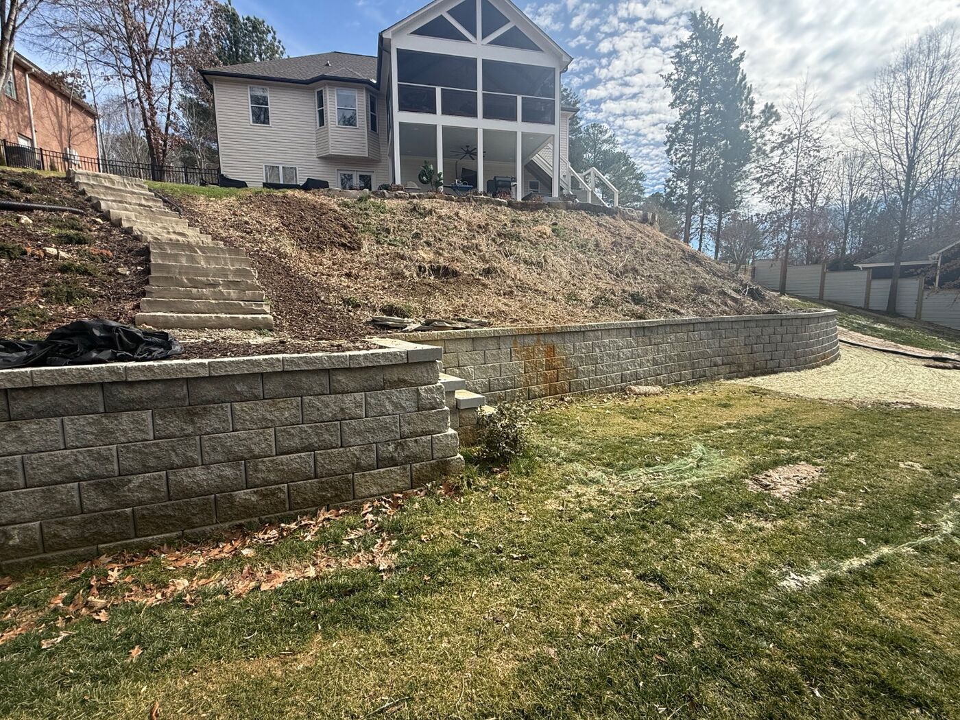Retaining Walls installed by Andrew's Landscaping in the Lake Norman area